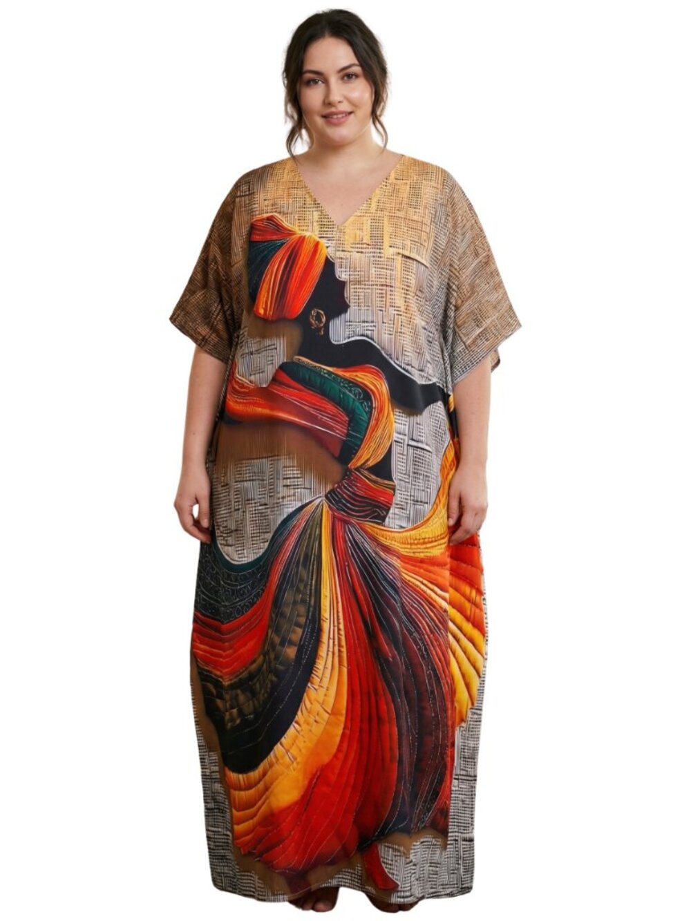 Kaftan Dresses for Women Plus Size Polyester Loungewear Swimsuit Maxi Dress
